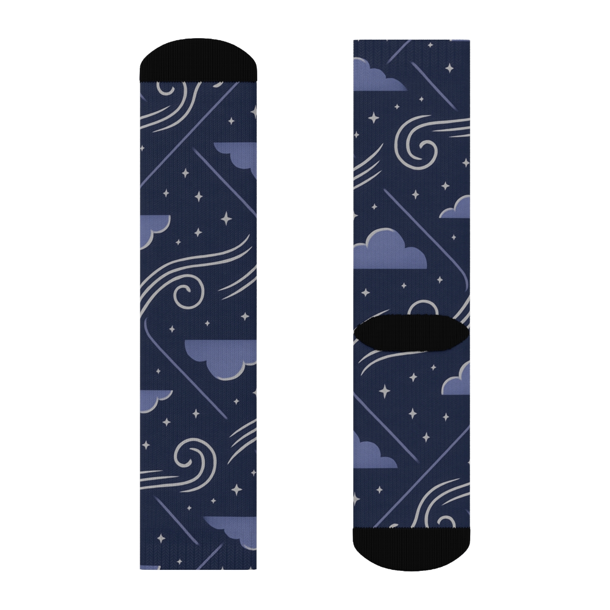 Twilight Wind Lines And Clouds Lattice comfortable cotton crew socks