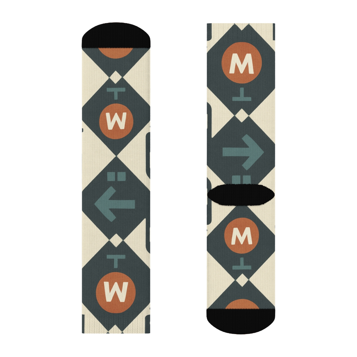 Urban Planner Transit Icon Lattice unique graphic crew socks