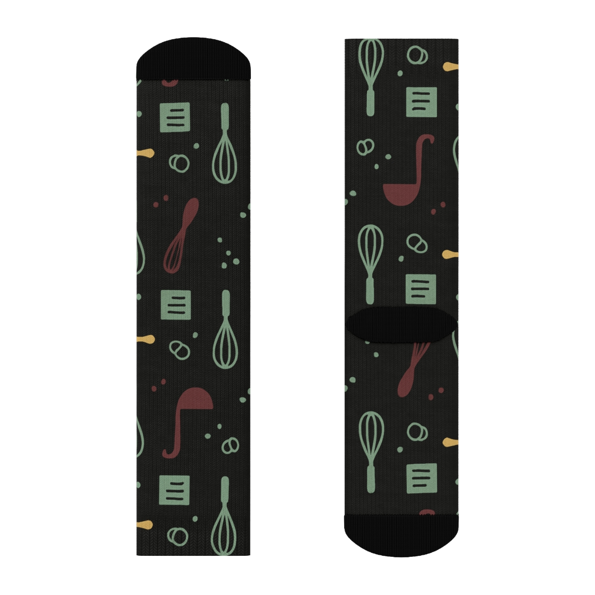 Utensil Bands With Cook Herb Notes trendy patterned crew socks