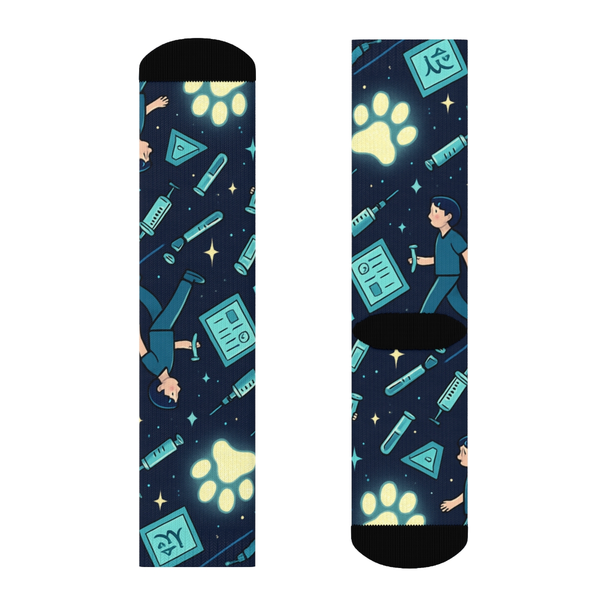Veterinary Technician Night Shift Paw Constellation premium sports crew socks