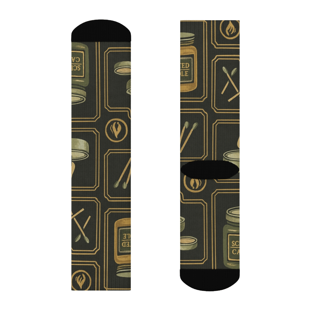 Vintage Apothecary Study With Candle Labels stylish athletic crew socks