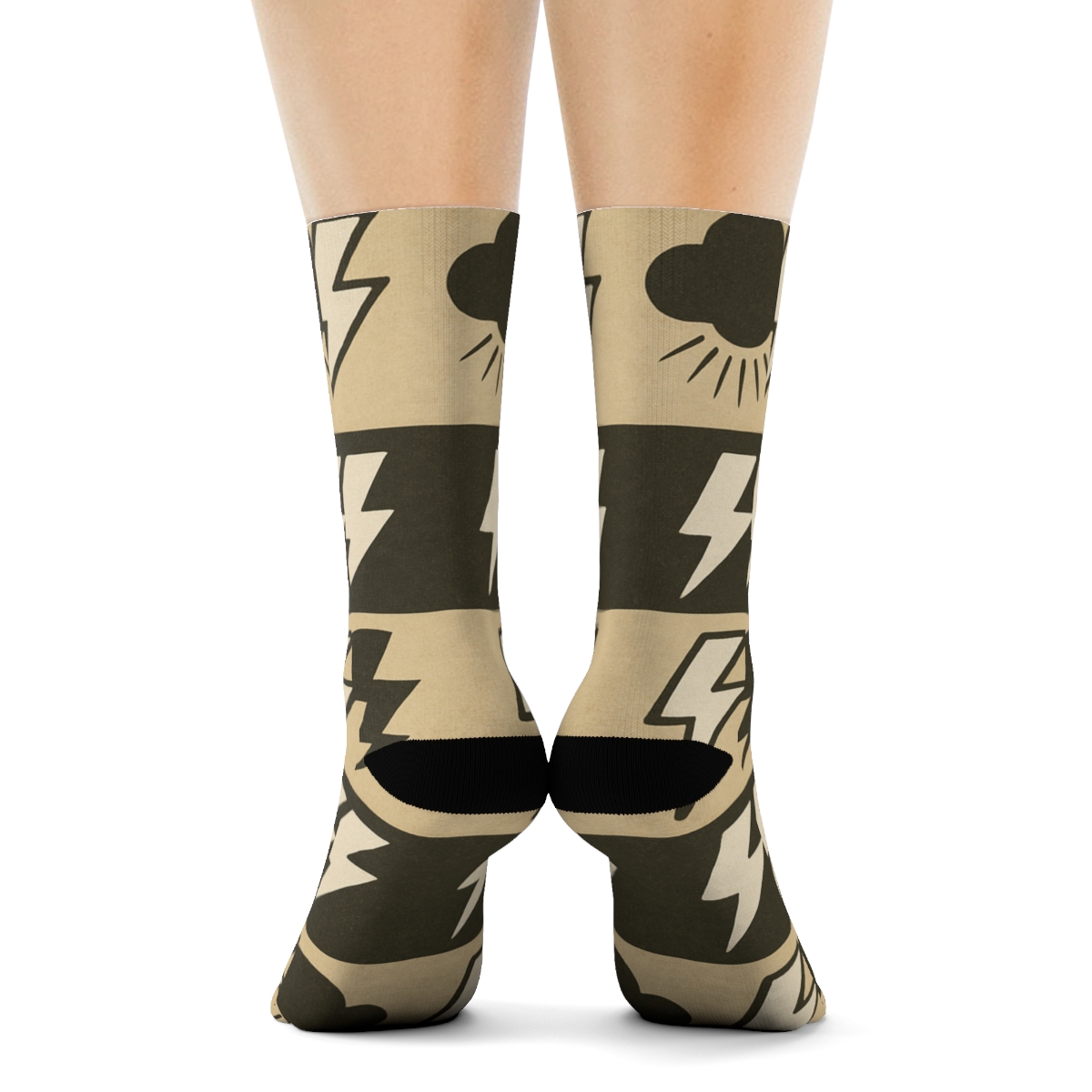 Vintage Electrical Poster Repeating Bands unique graphic crew socks