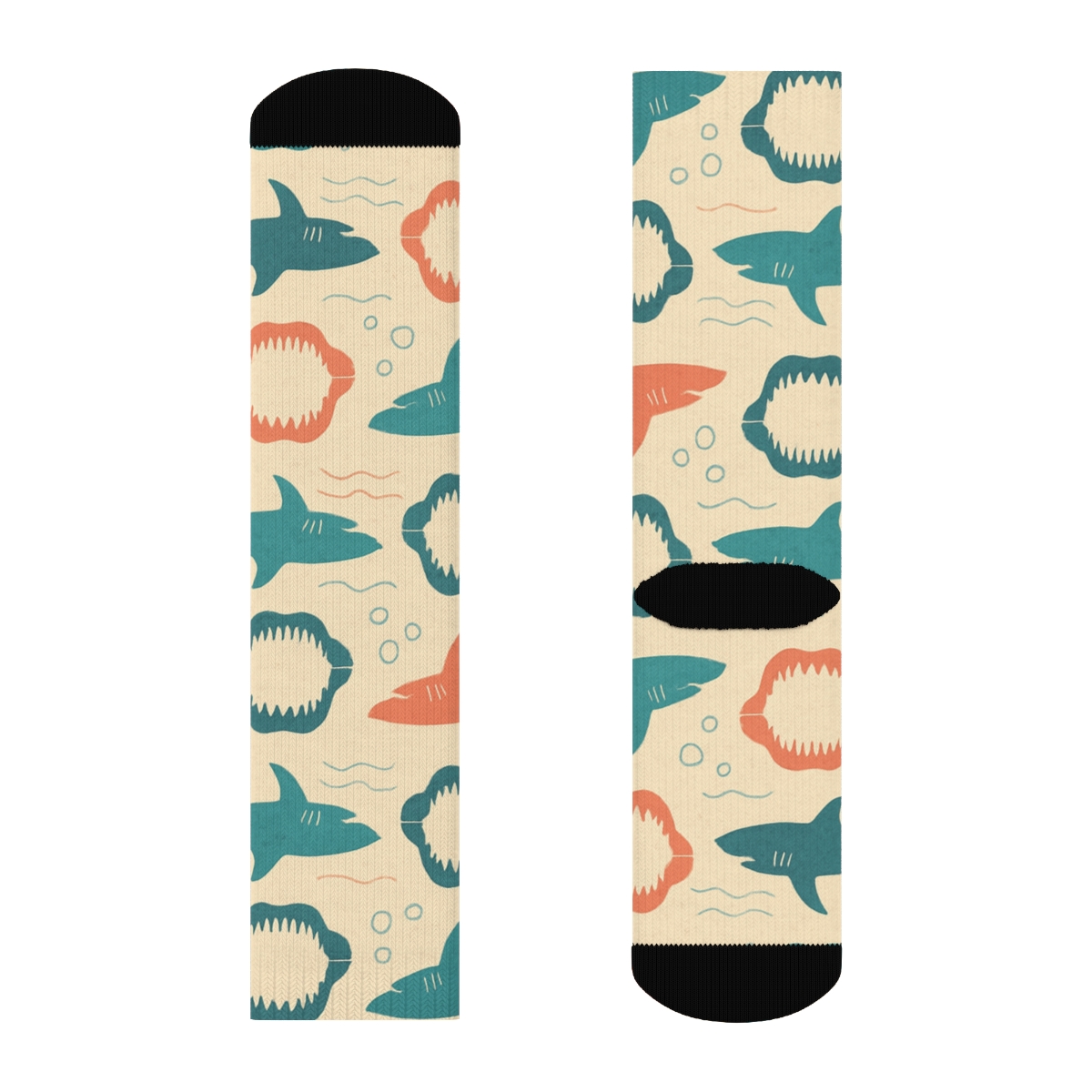 Vintage Marine Poster Look Shark-Grid Parade stylish athletic crew socks
