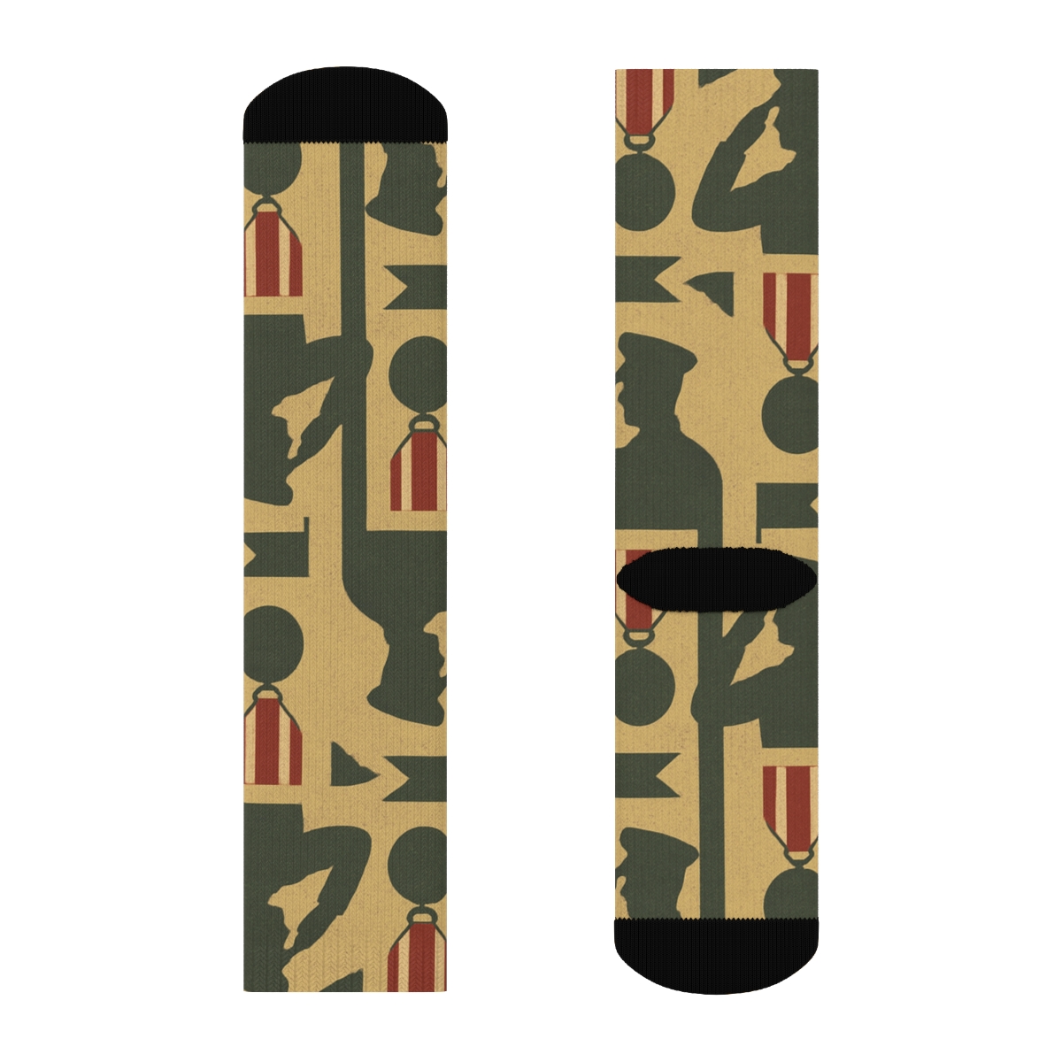 Vintage Parade With Soldier Medals soft everyday crew socks