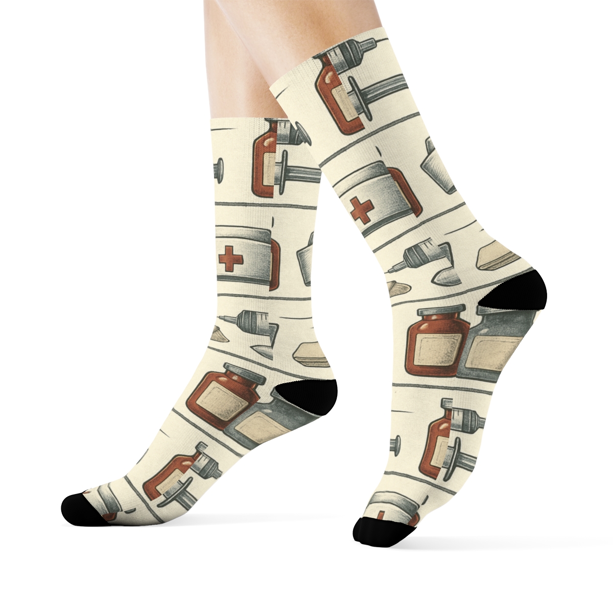 Vintage Ward Tools Stripe stylish athletic crew socks