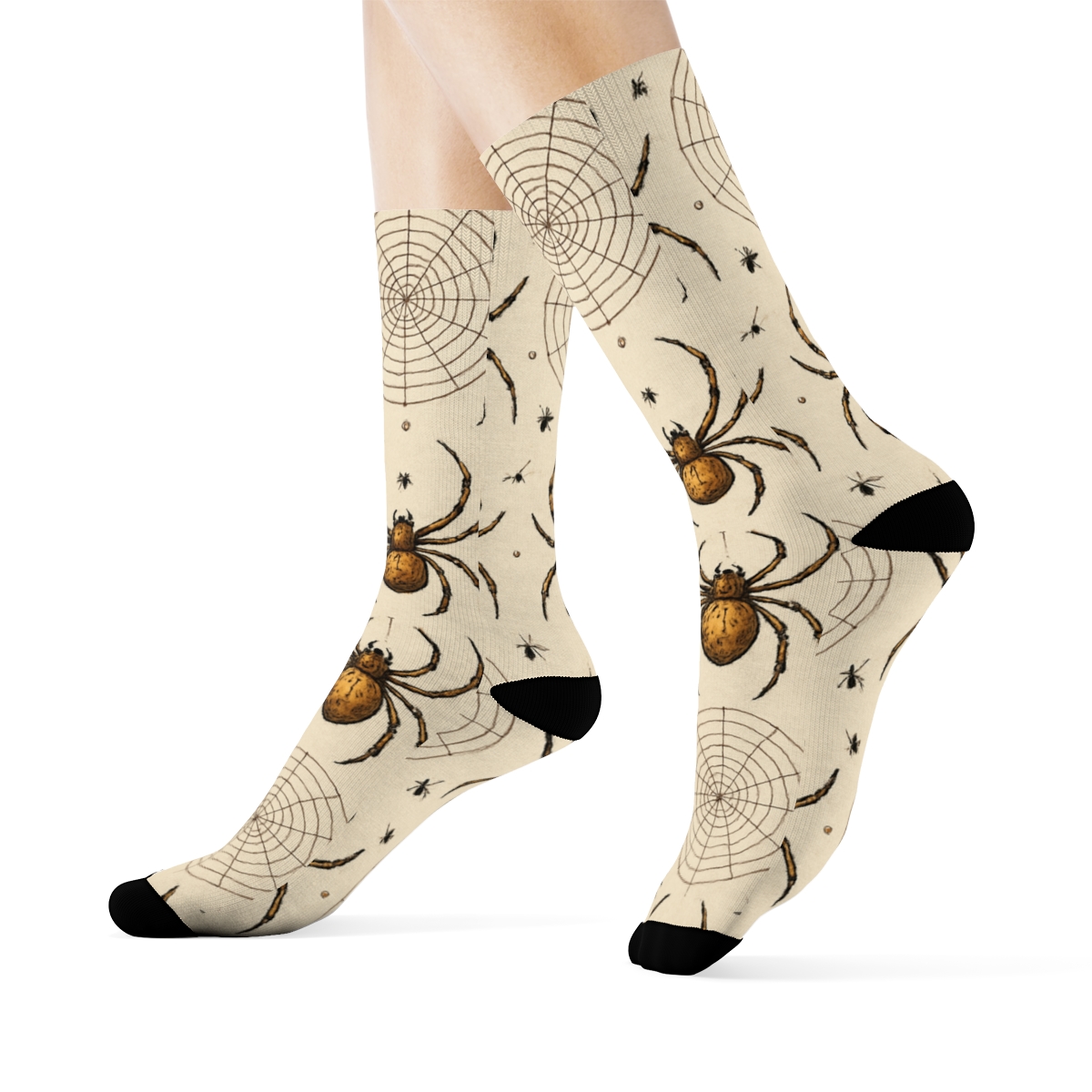 Vintage Web Study With Spider Medallions custom crew socks