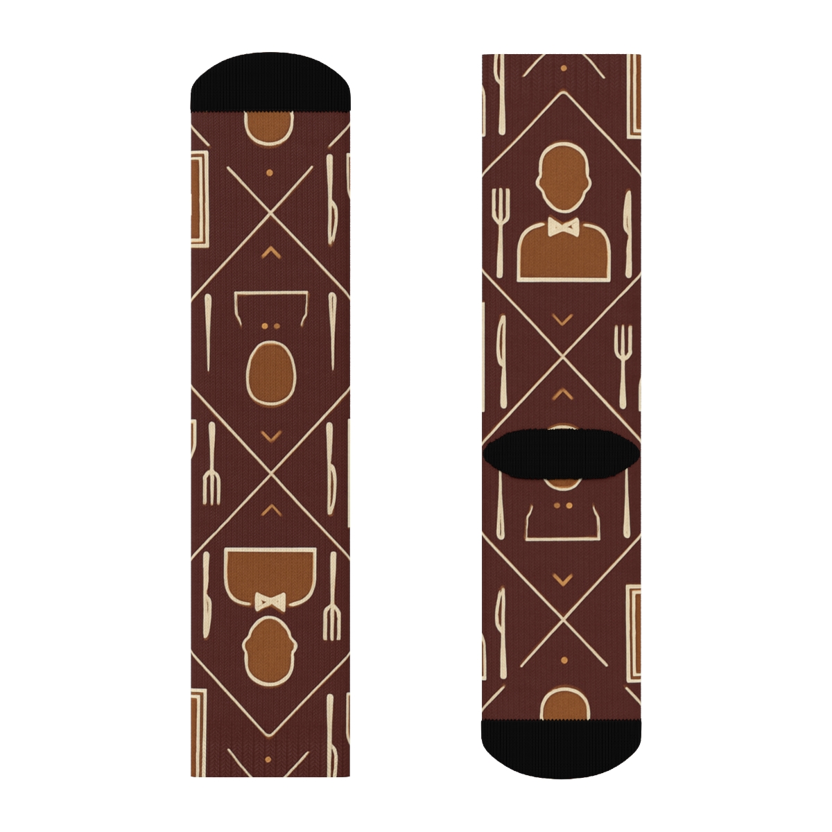 Waiter Menu Board Lattice In Burgundy designer printed crew socks
