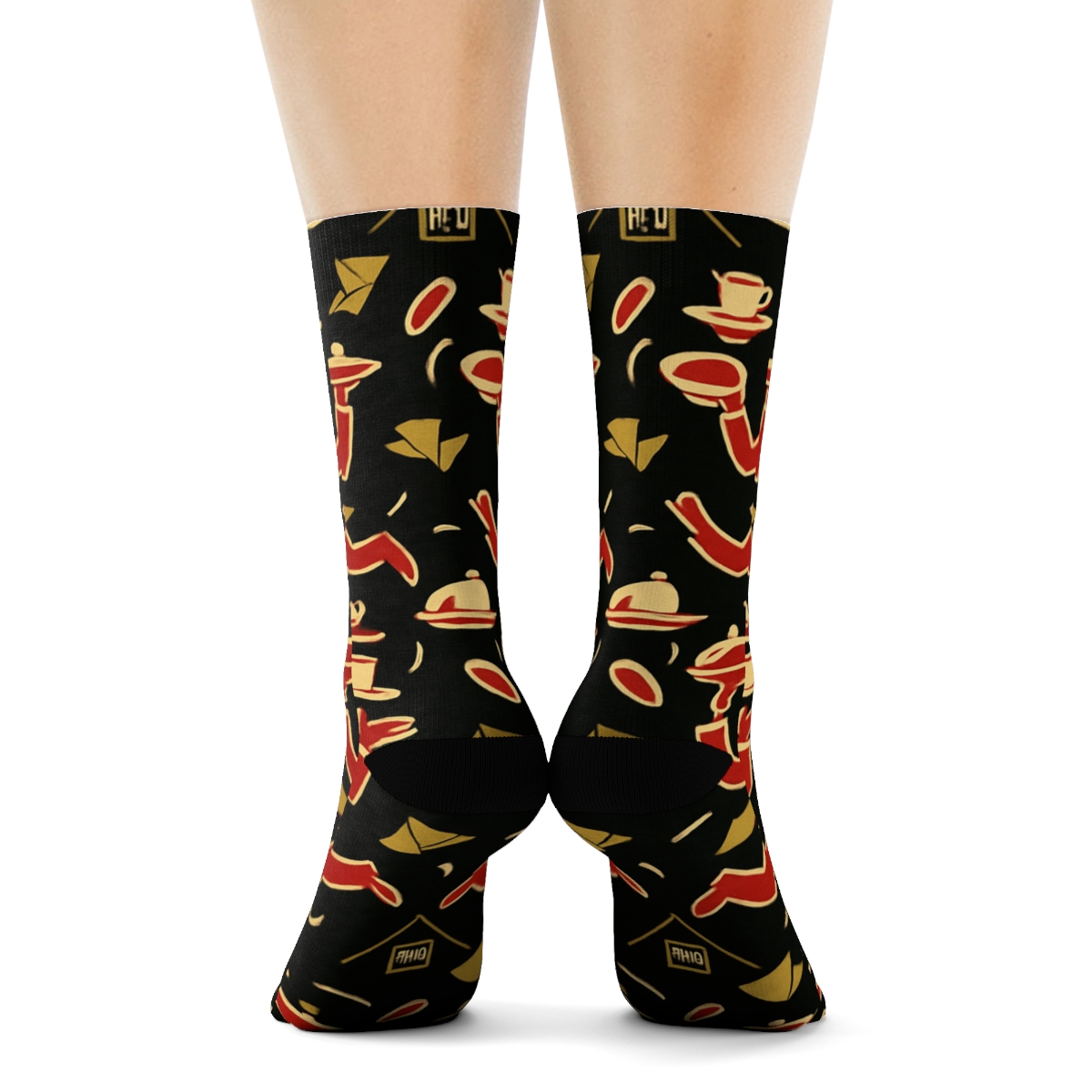 Waiter Tray Juggle Tessellation In Cherry Red premium sports crew socks