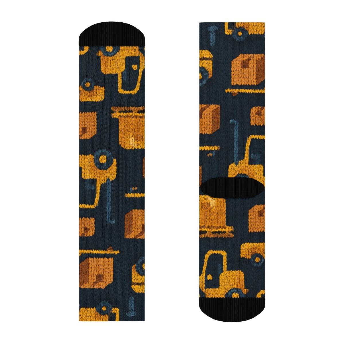 Warehouse Worker Forklift Knit Grid stylish athletic crew socks