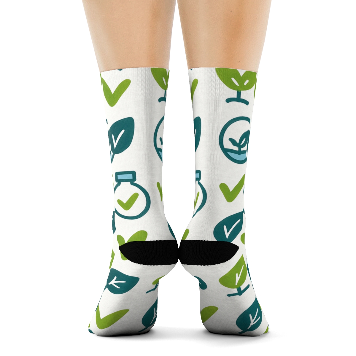 Water Quality Checklist Tiles With Environmental Inspector trendy patterned crew socksWater Quality Checklist Tiles with Environmental Inspector Crew Socks - Image 4
