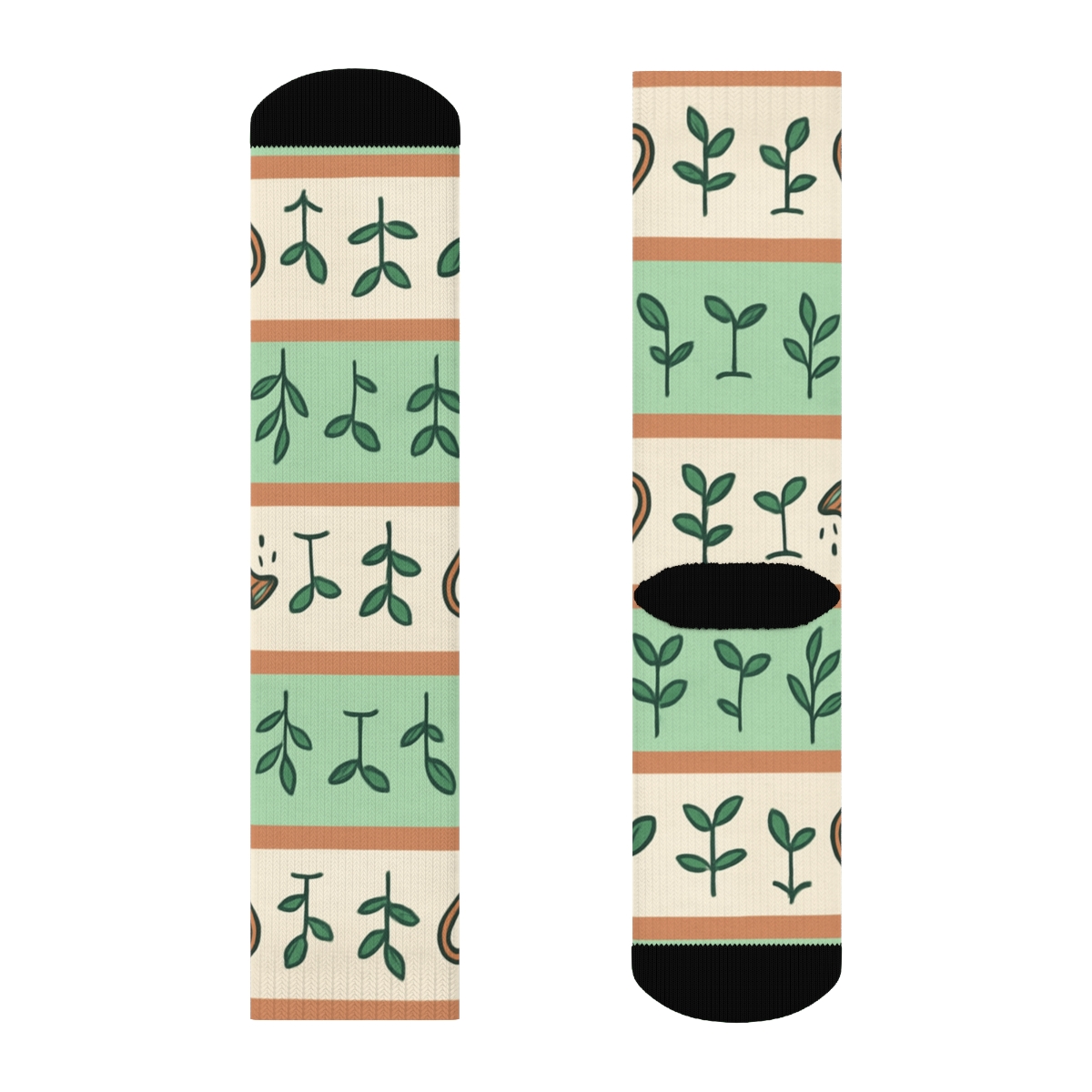 Watering Can Trellis Bands, Gardener Edition designer printed crew socks