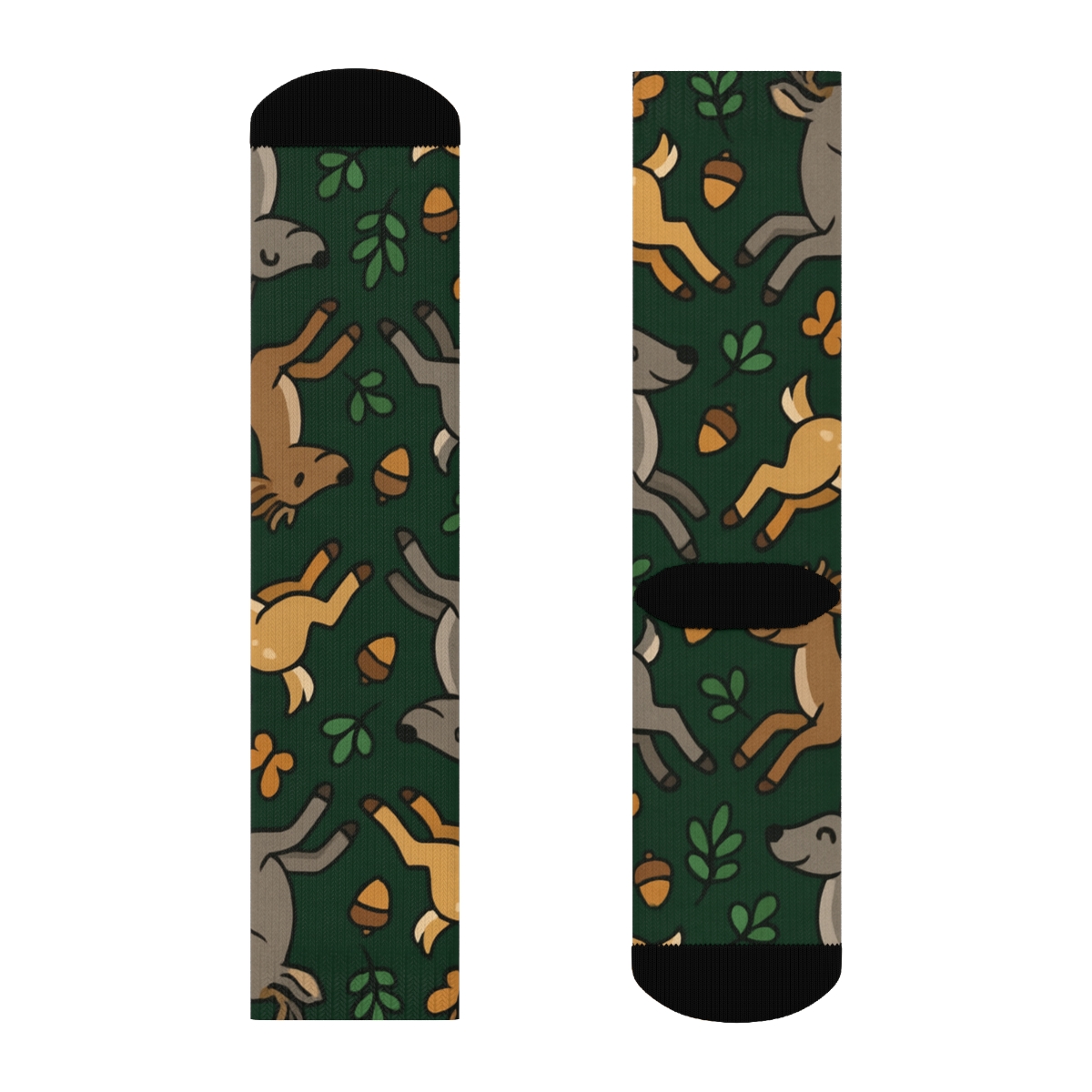 Wildflower Meadow Pattern With Deer Leap Rhythm personalized crew socks