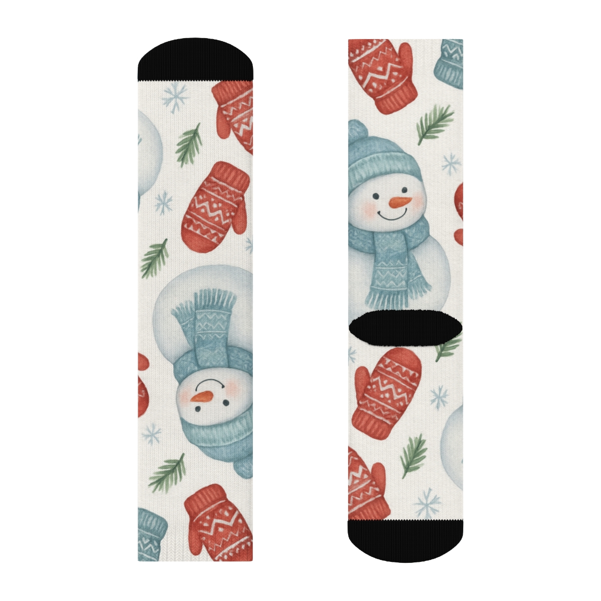 Winter Mittens And Snowmen Xmas Scatter personalized crew socks