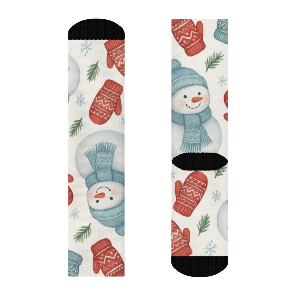 Winter Mittens And Snowmen Xmas Scatter personalized crew socks