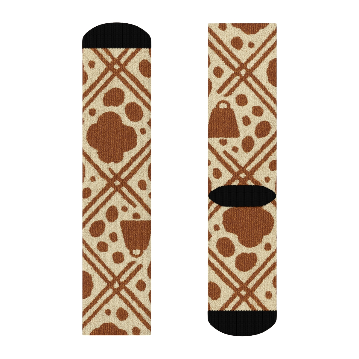 Woven Denim Cowbell Lattice premium sports crew socks