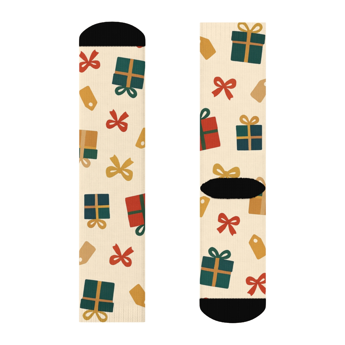 Wrapped Gift Box Scatter Holiday stylish athletic crew socks