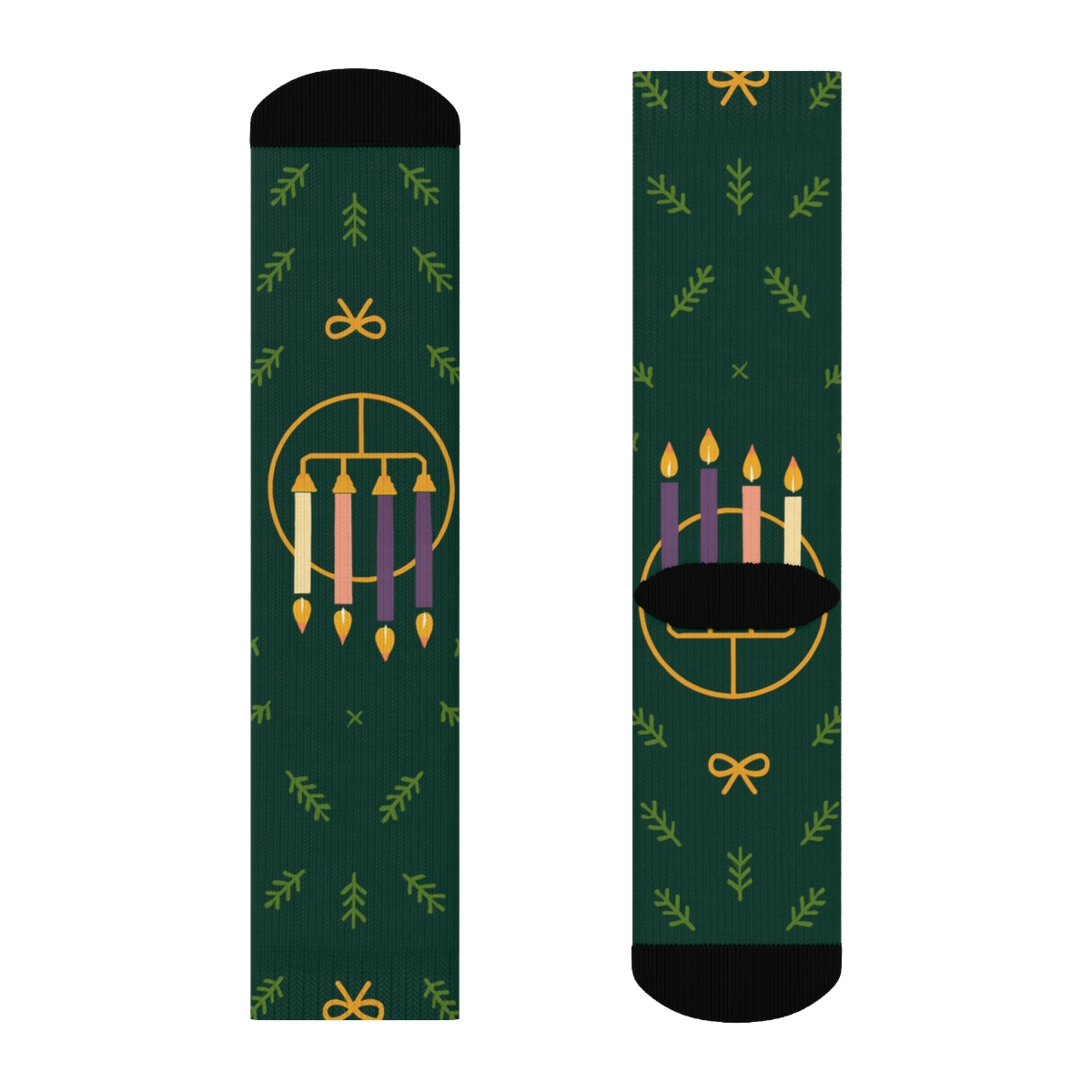 Wreath Band Repeat With Advent Candles stylish athletic crew socks