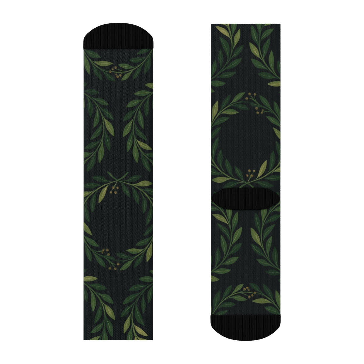 Wreath-Inspired Laurel Ring Constellation Pattern unique graphic crew socks