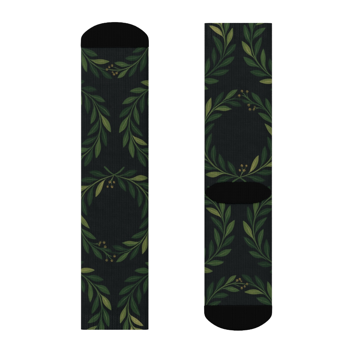 Wreath-Inspired Laurel Ring Constellation Pattern unique graphic crew socks
