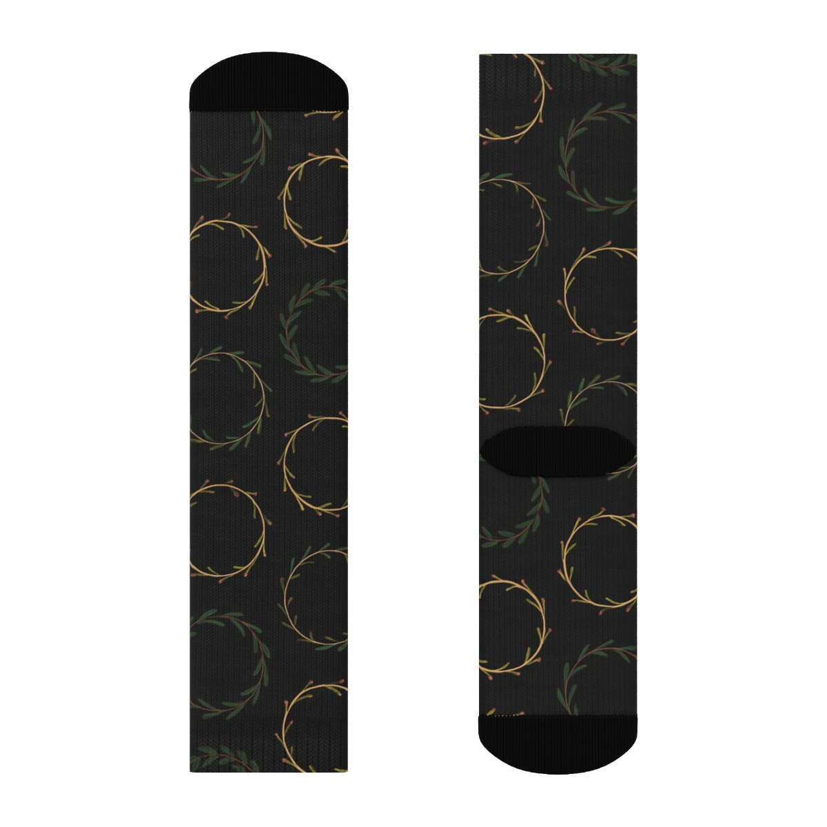 Wreath Nested Concentric Rings On Charcoal unique graphic crew socks