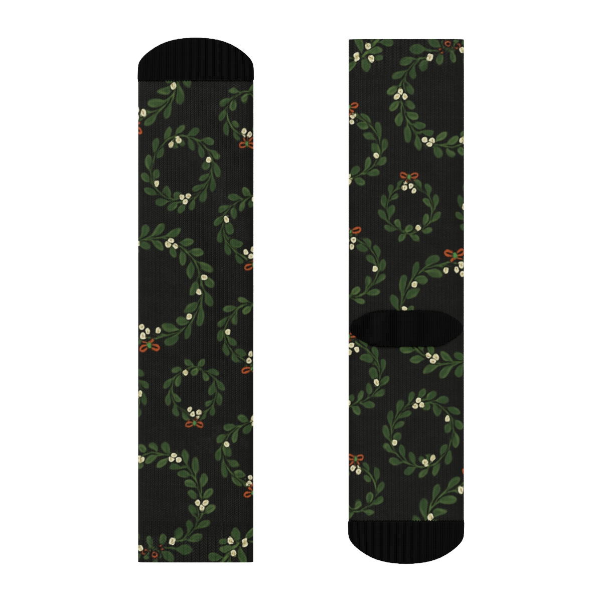 Wreath Rings With Mistletoe Orbits comfortable cotton crew socks