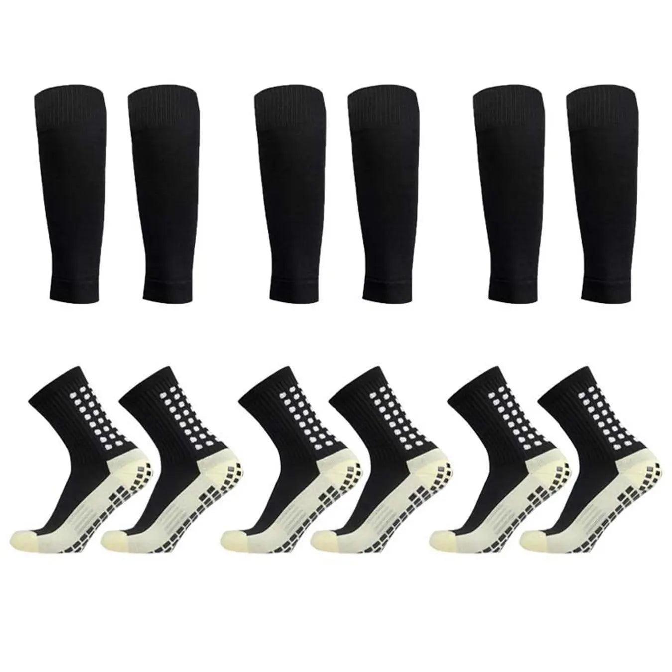 3-Pack Athletic Grip Socks - Non-Slip Performance and Comfort