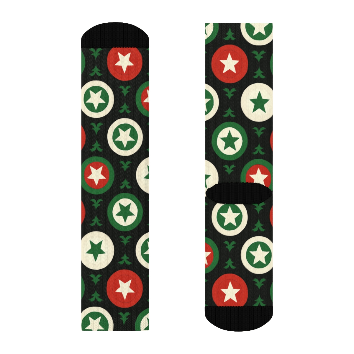 Xmas Candy Medallion Wave unique graphic crew socks
