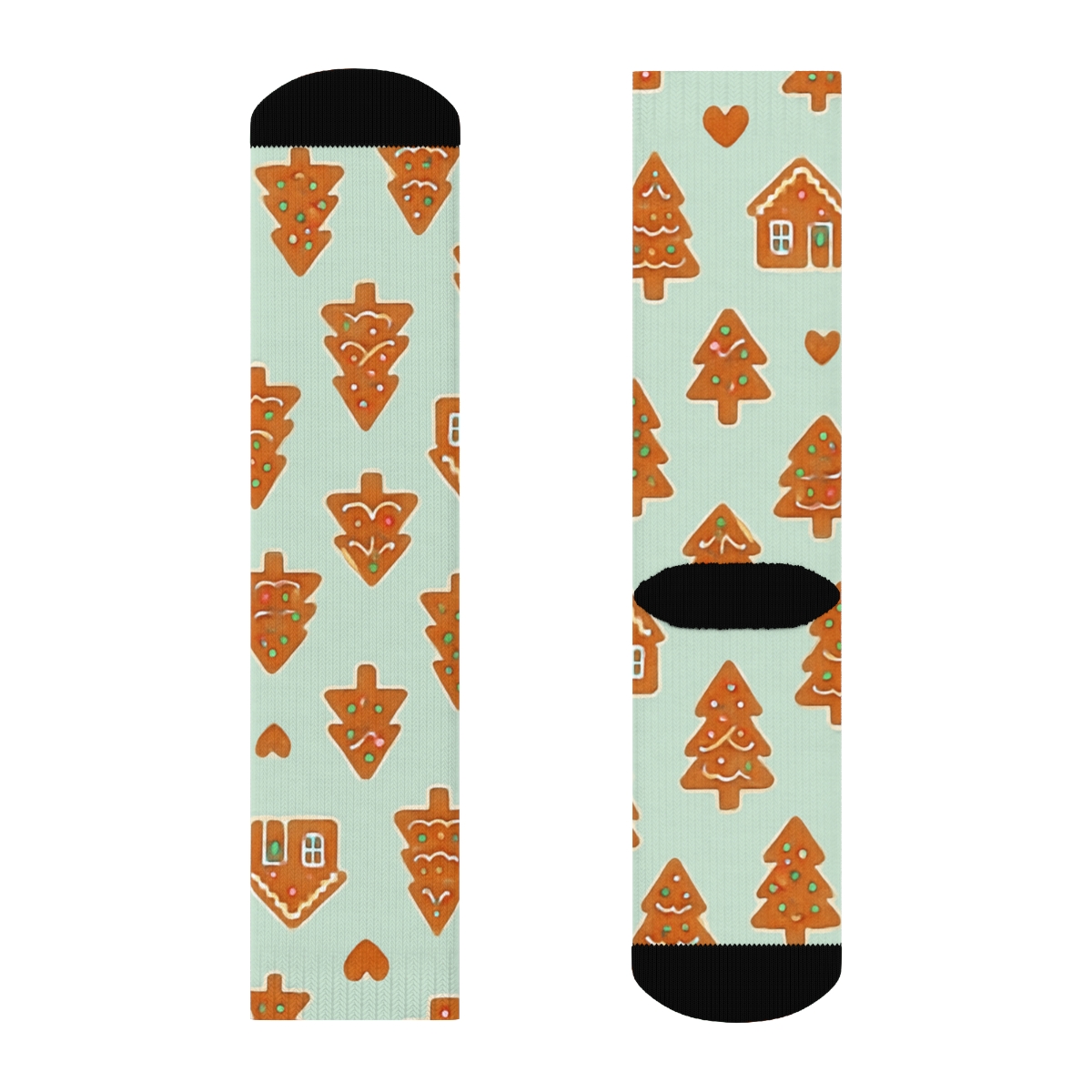 Xmas Gingerbread Village Dots soft everyday crew socks