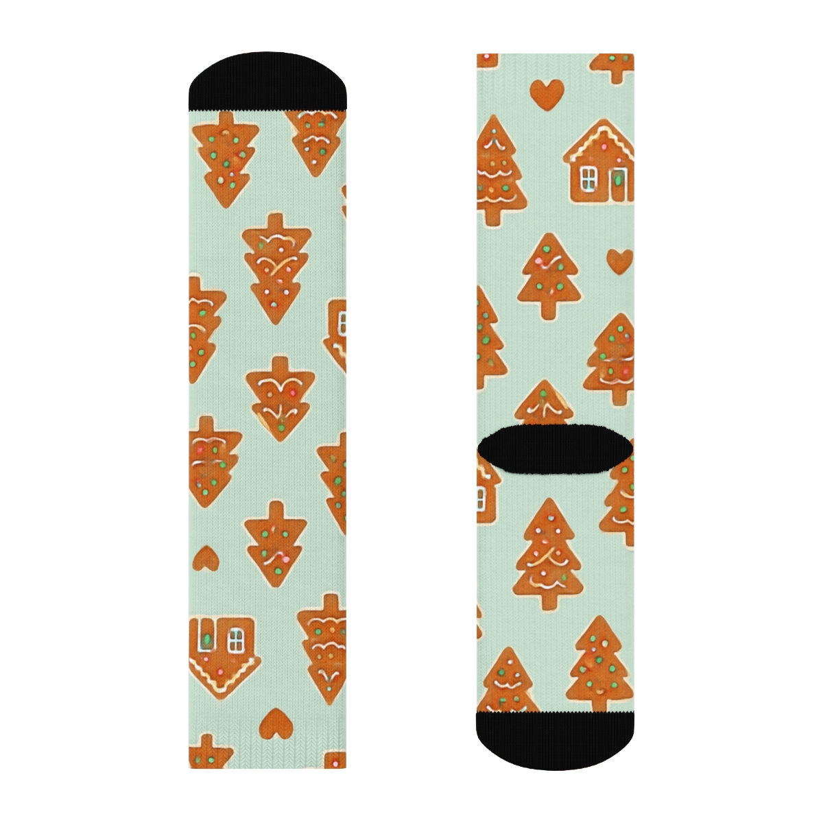 Xmas Gingerbread Village Dots soft everyday crew socks