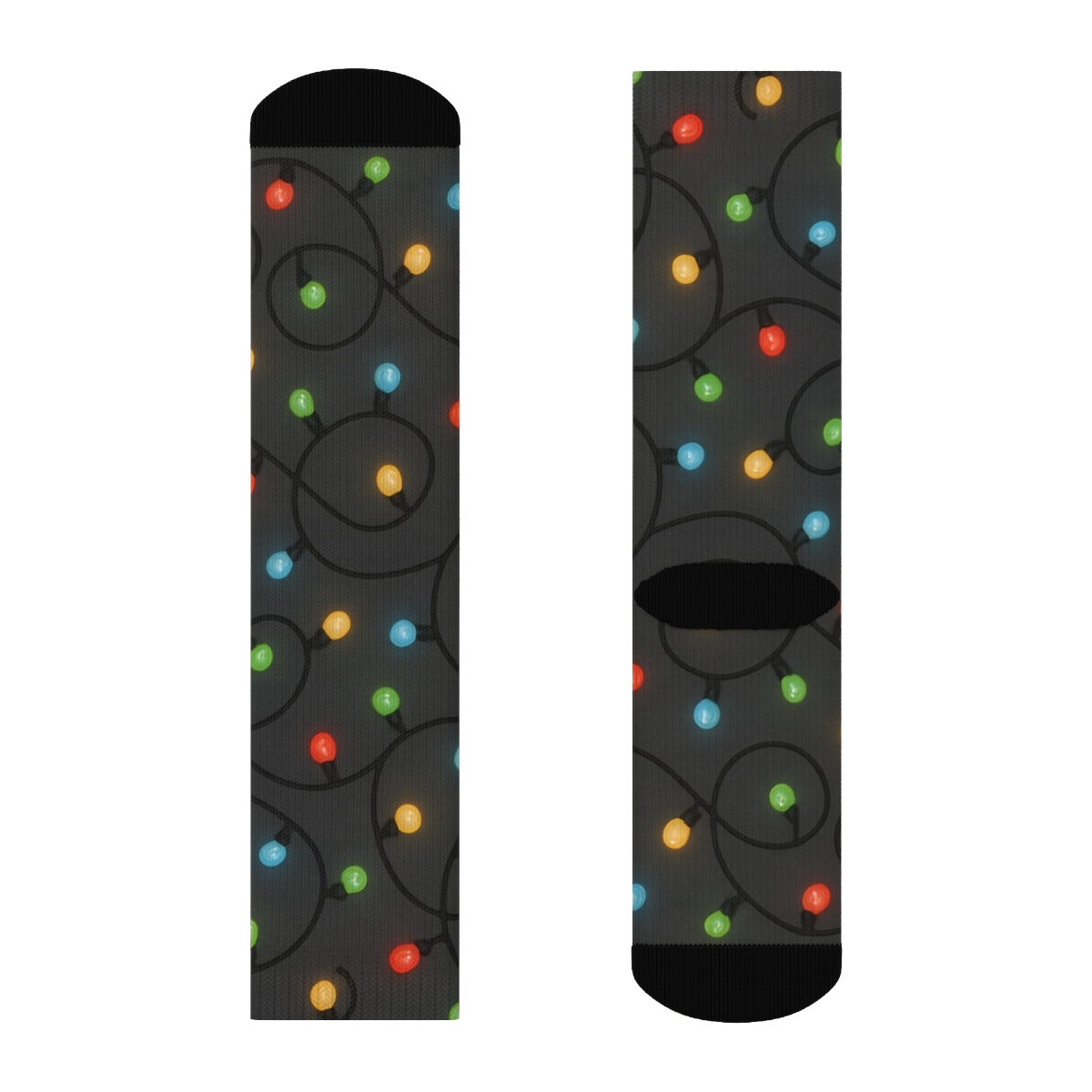 Xmas Lights Tangle Galaxy Scatter soft everyday crew socks