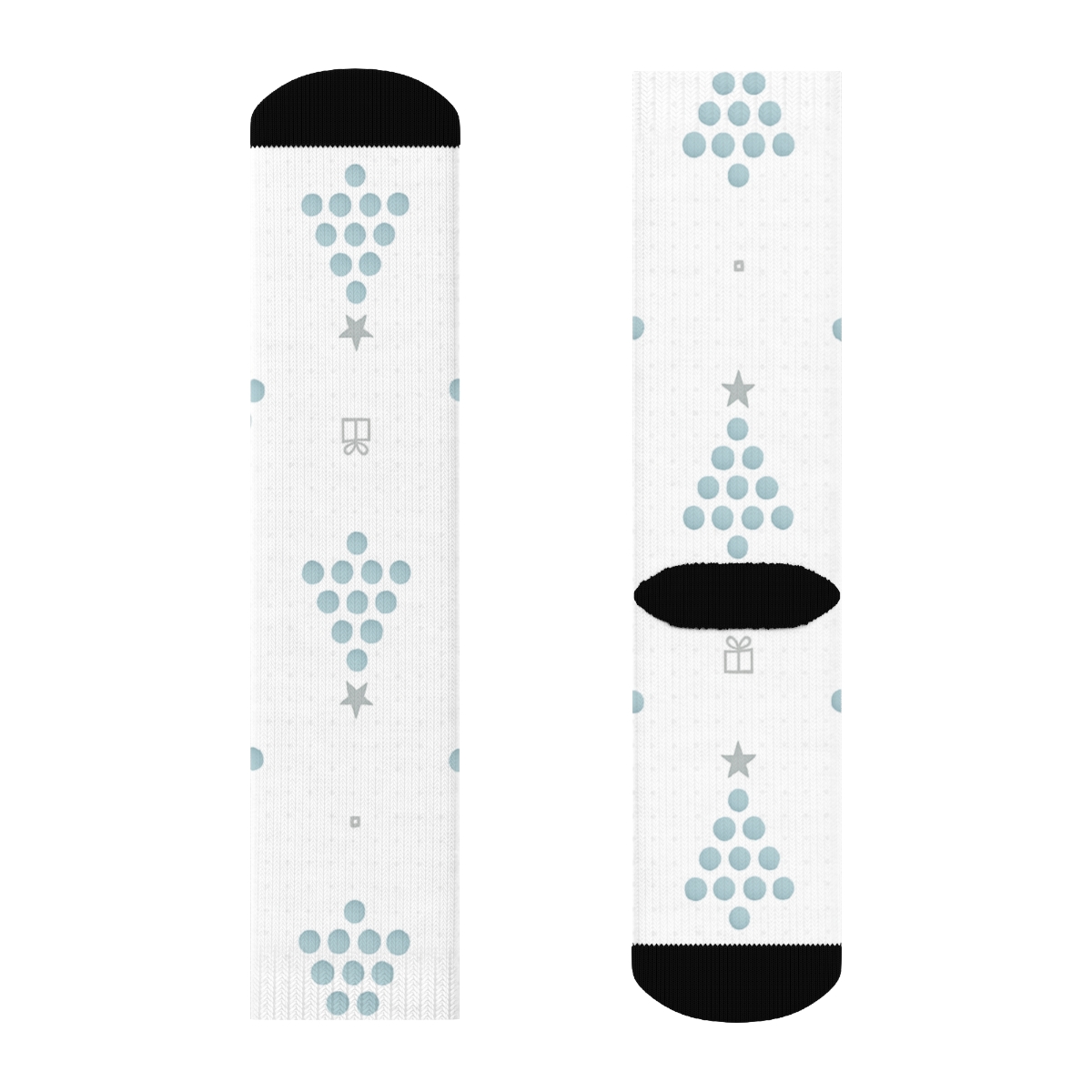 Xmas Minimal Tree Silhouette Dot Matrix premium sports crew socks