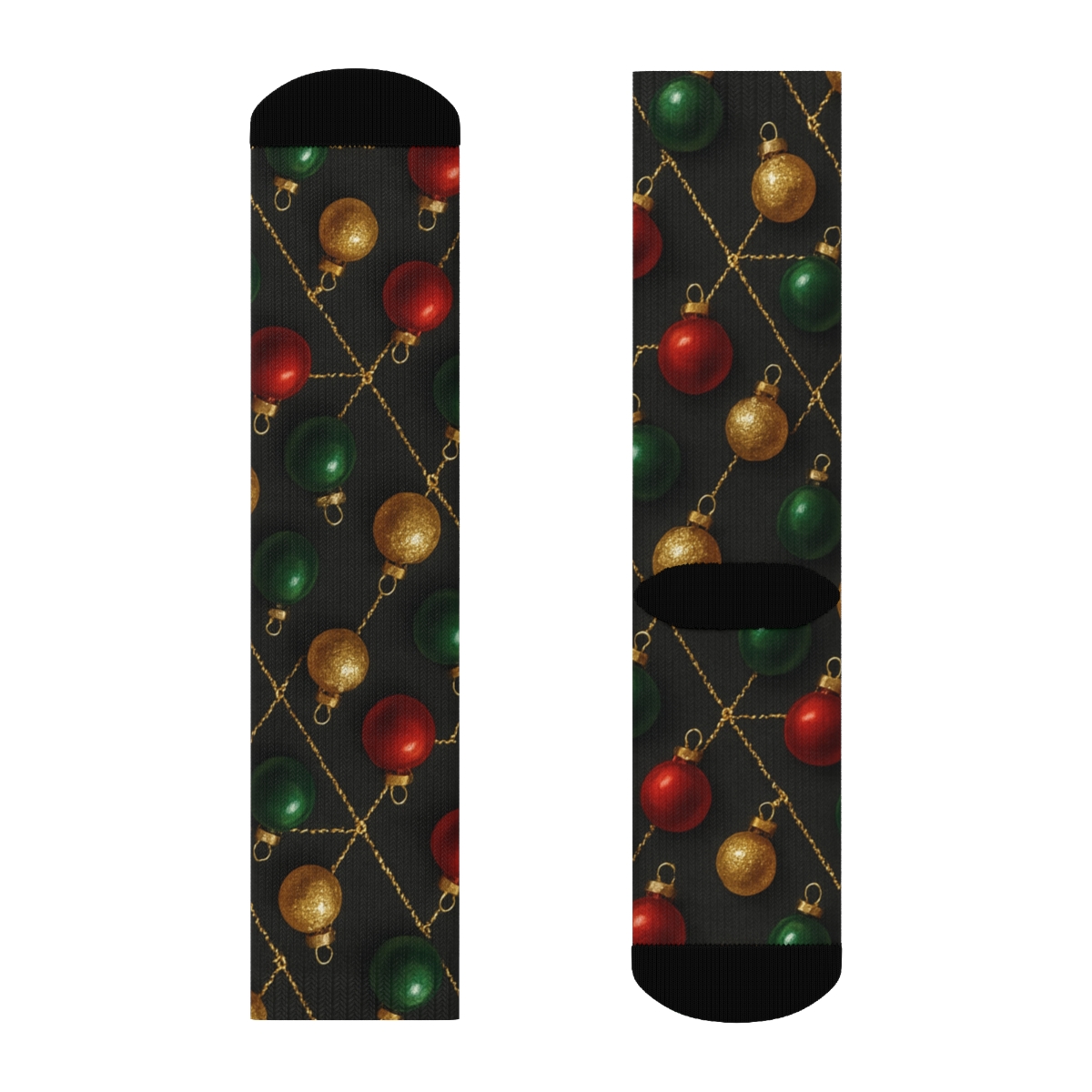 Xmas Ornament Constellation Tessellation On Charcoal custom crew socks
