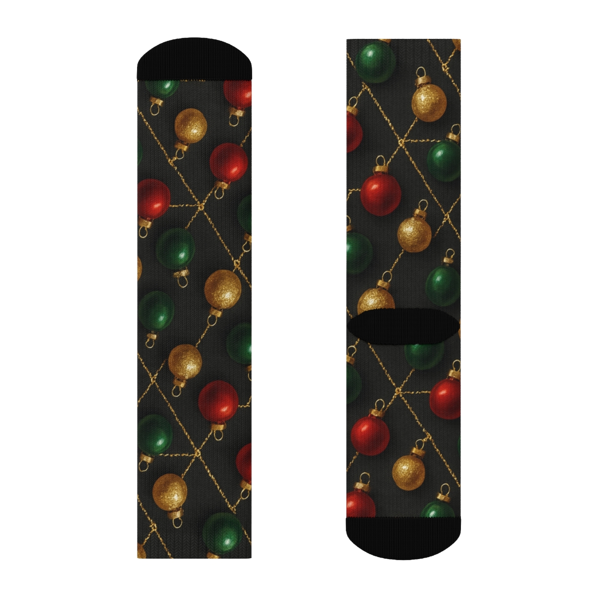 Xmas Ornament Constellation Tessellation On Charcoal custom crew socks