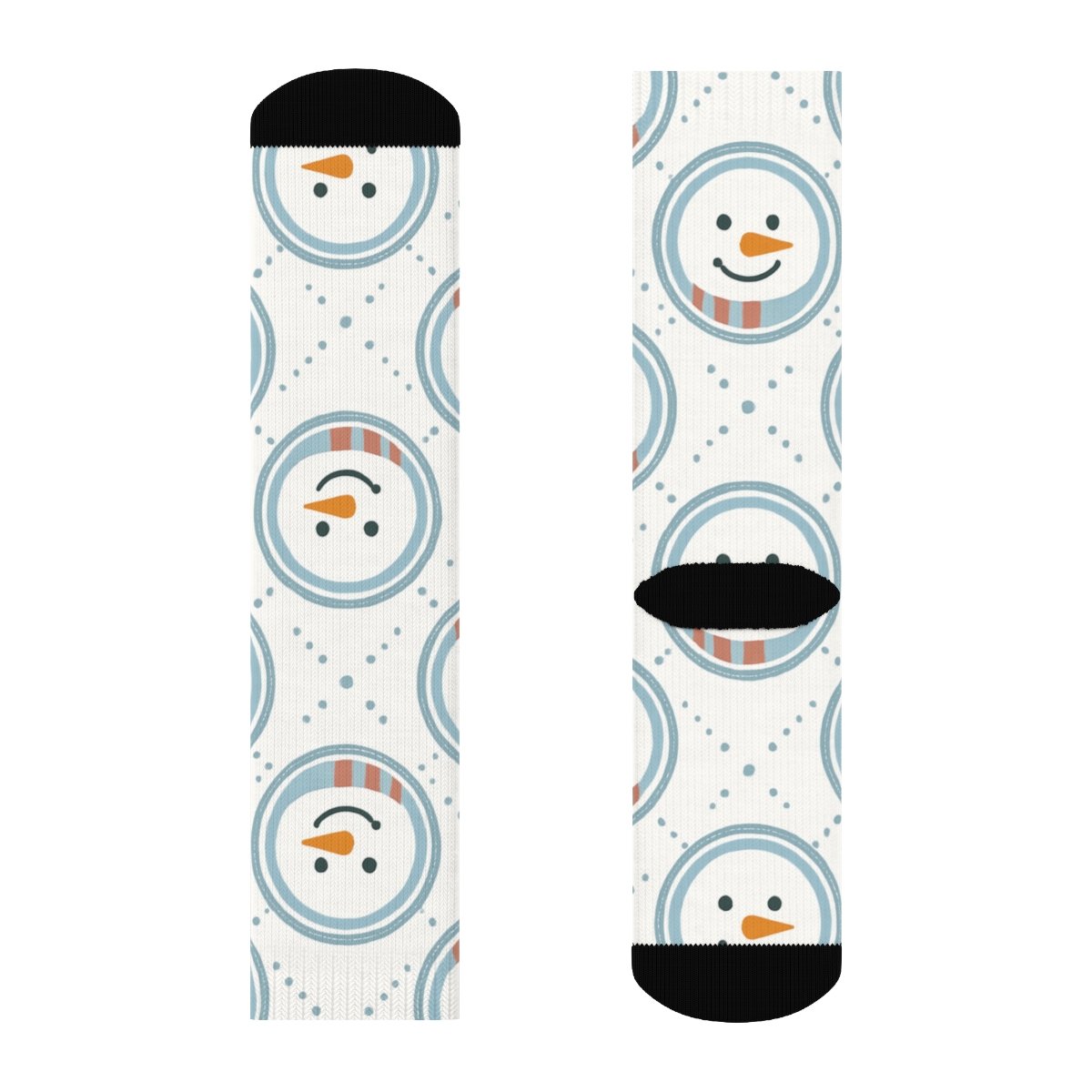 Xmas Snowman Medallion Lattice custom crew socks