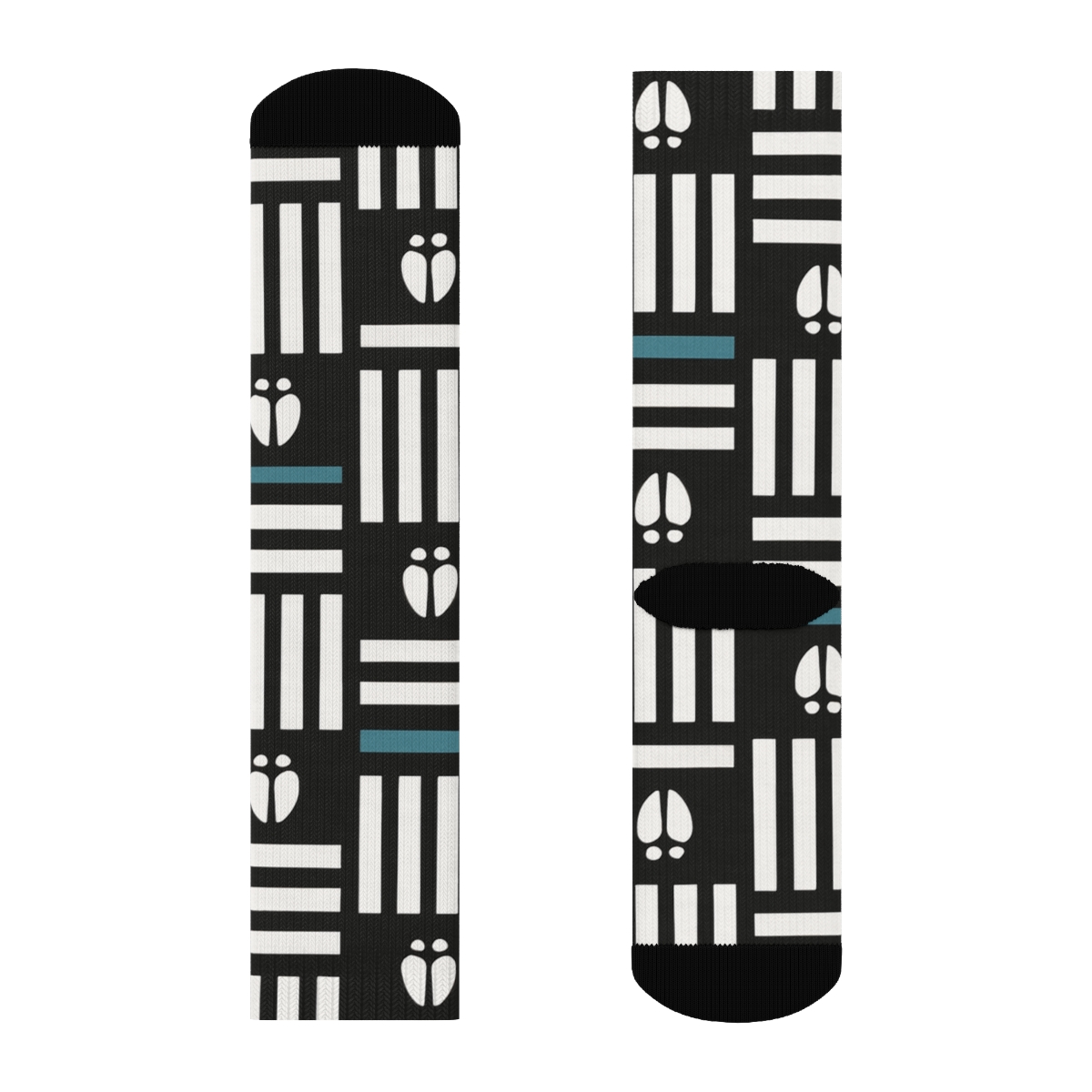 Zebra Crossing Modular Lattice designer printed crew socks