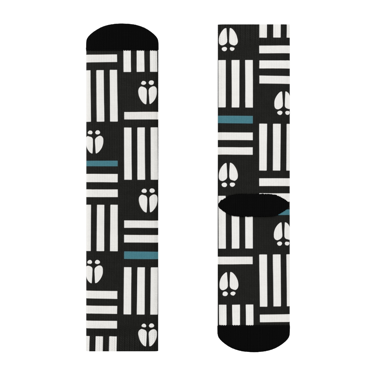 Zebra Crossing Modular Lattice designer printed crew socks