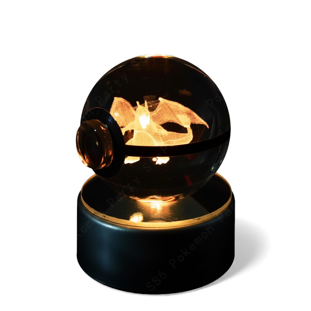 Pokemon Crystal Ball 3D Pikachu Mewtwo Mew Gengar Night Light Lamp 