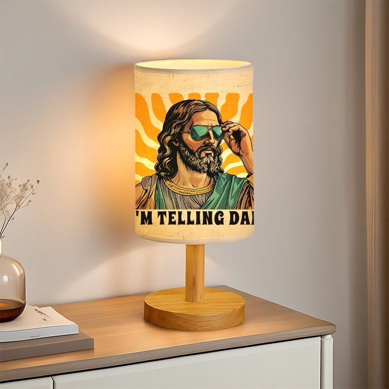 A modern USB-powered linen lamp with a unique design