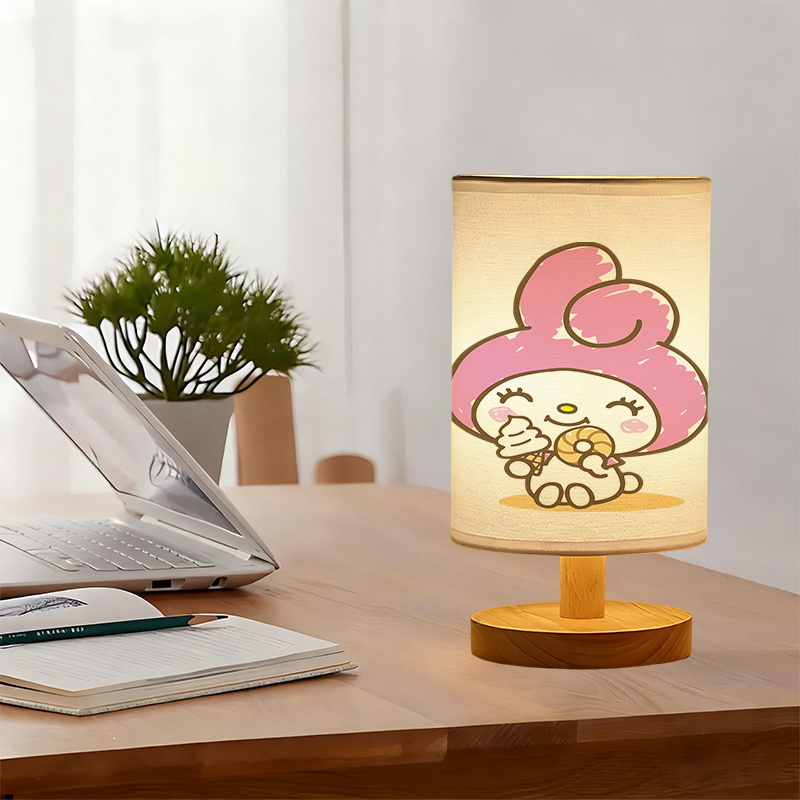 Modern USB-Powered Sanrio Linen Table Lamp | Featuring Creative Sanrio Patterns