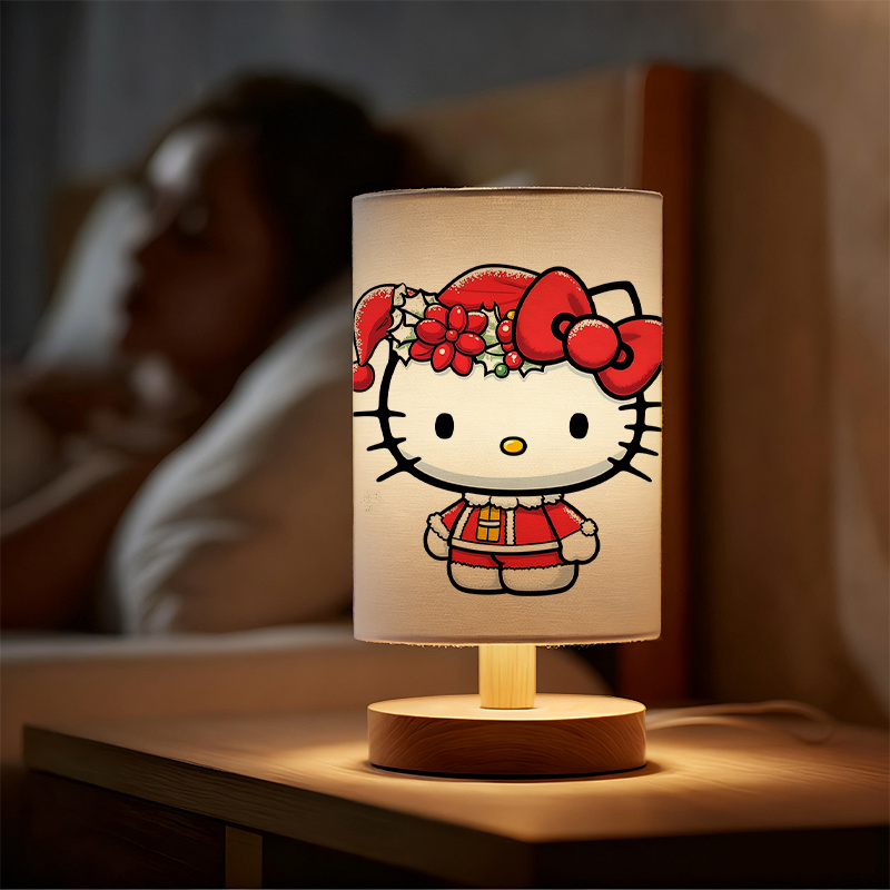 Modern Sanrio USB-powered linen lamp with a creative design, featuring Sanrio patterns
