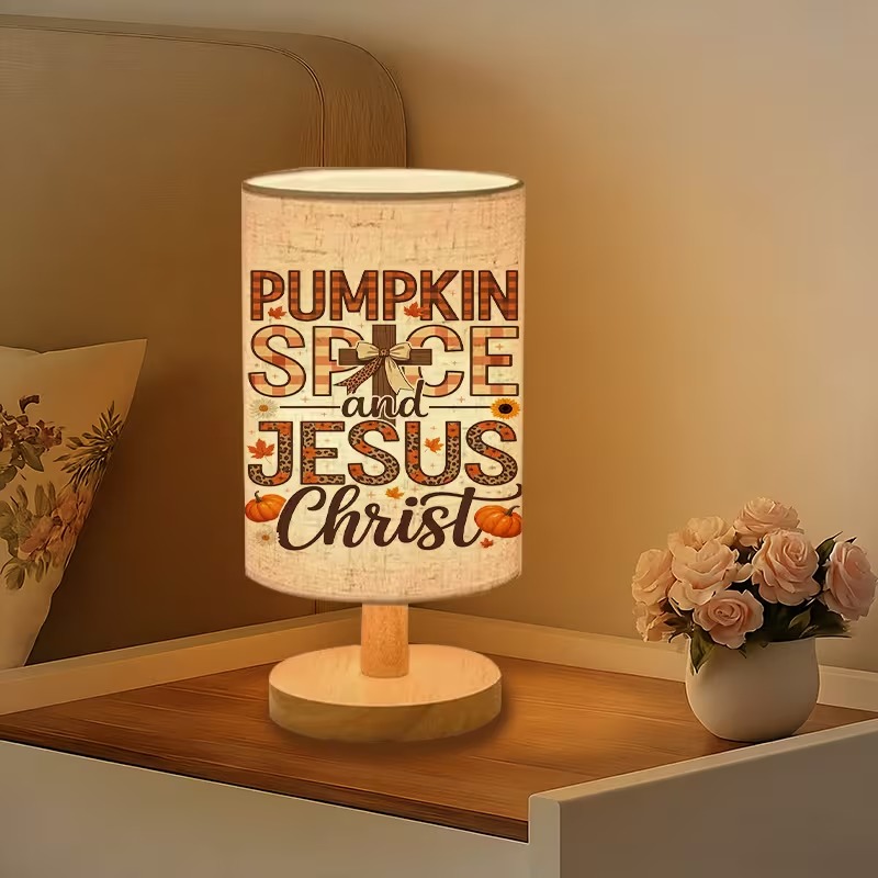 Pumpkin Christ Themed USB Powered Bedside Lamp
