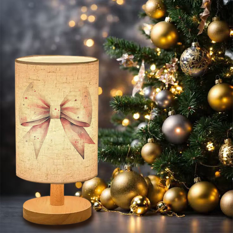 Modern Bedside Lamp with Dual-Sided Printed Shade - USB-Powered Table Light, Soft Lighting for Bedroom