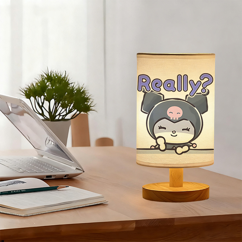 A modern Sanrio USb powered linen lamp with a creative design