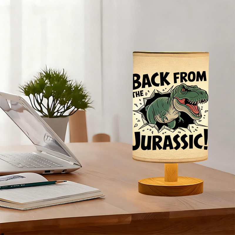 A Modern USB-powered Linen Table Lamp With Creative Patterns