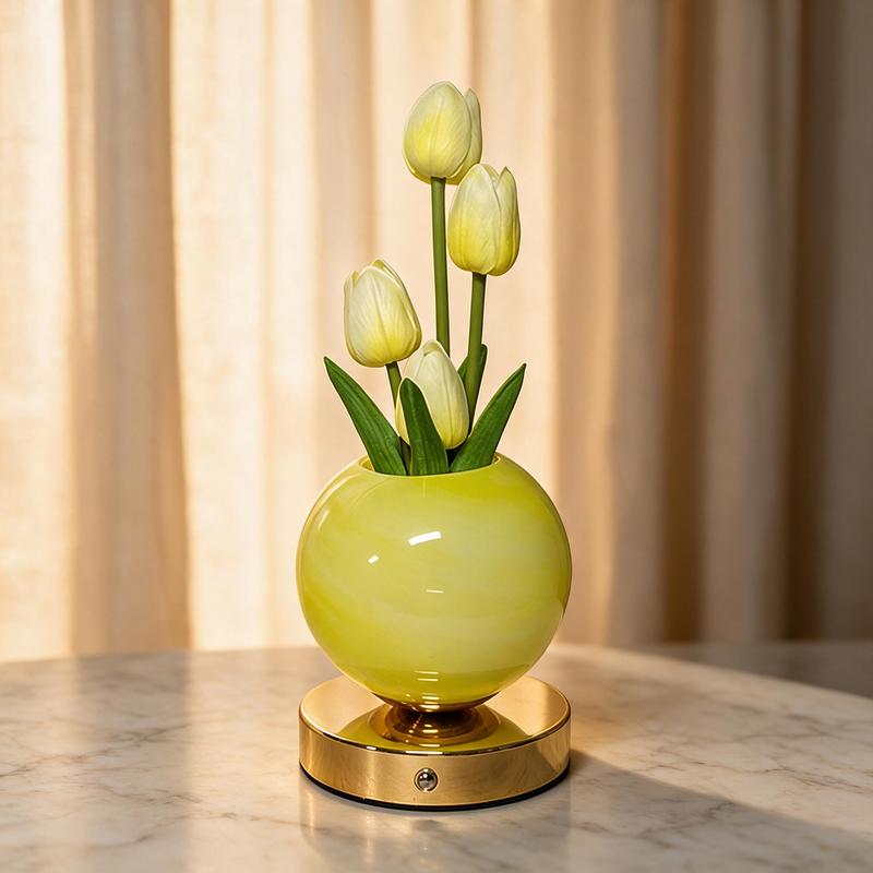Decorative Tulip Flower Planet Pot Table Lamp