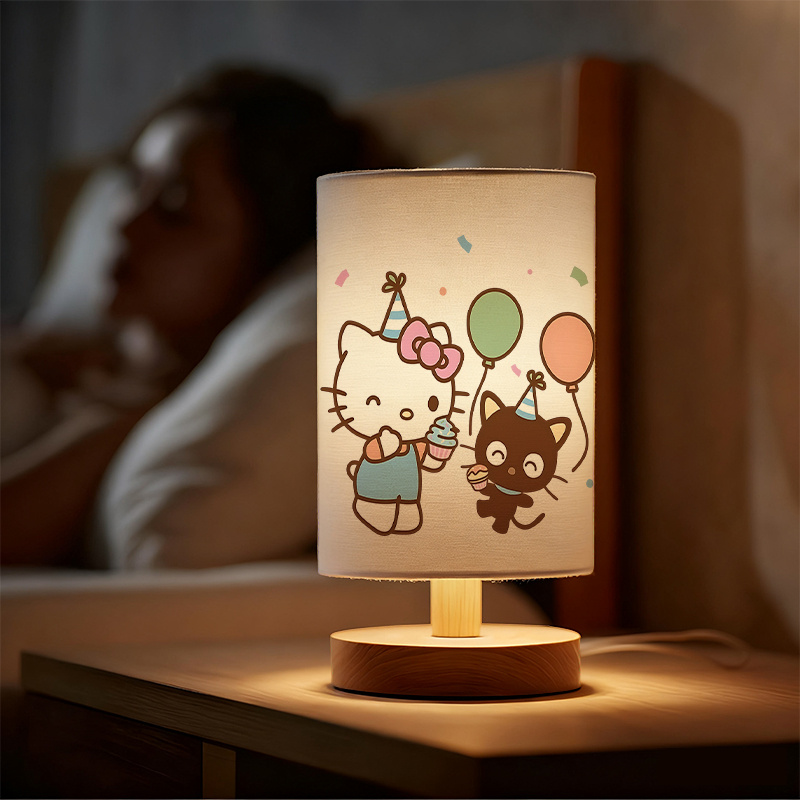 modern Sanrio USB-powered linen lamp with a creative design