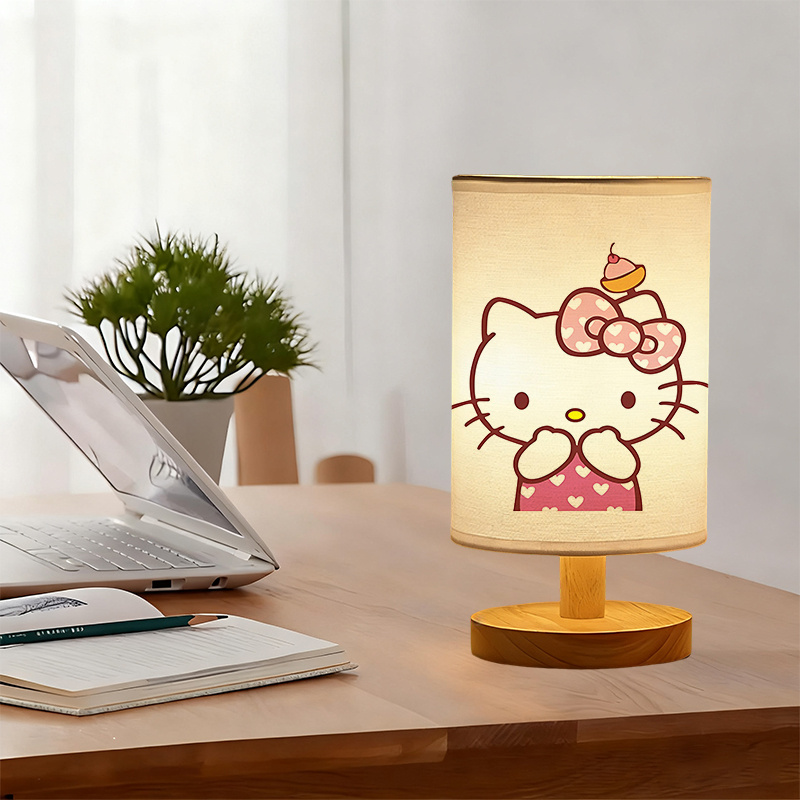 Modern USB Powered Sanrio Linen Table Lamp 