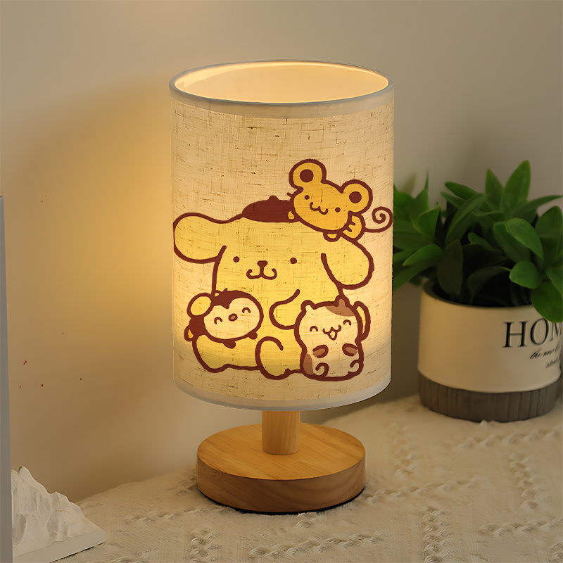 A Modern USB-powered Sanrio Linen Table Lamp Featuring Creative Sanrio Patterns