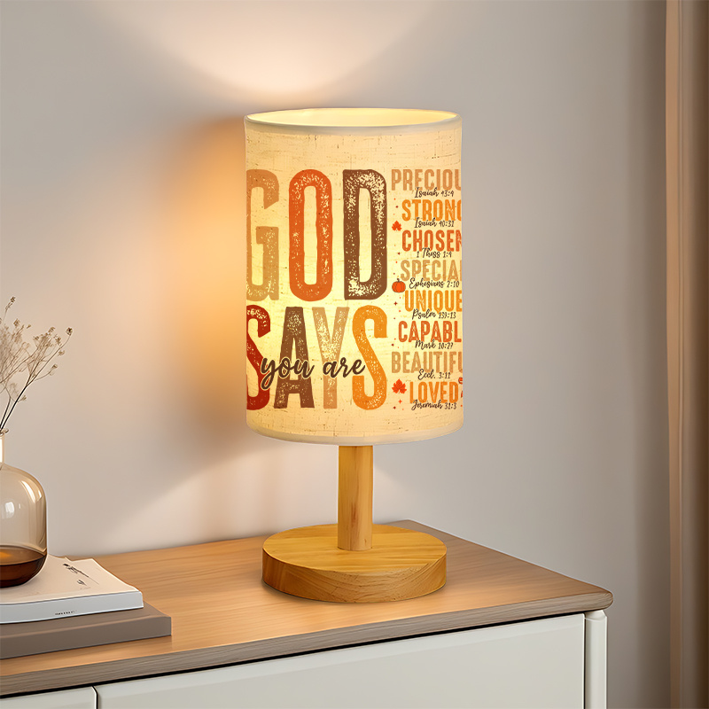  Lamp with Inspirational Bible Verse Design (God Says You Are Loved/Chosen/Special)
