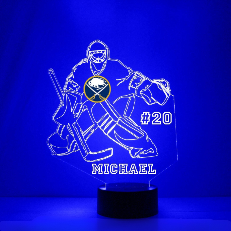 Personalized Buffalo Sabres Goalie Light Lamp